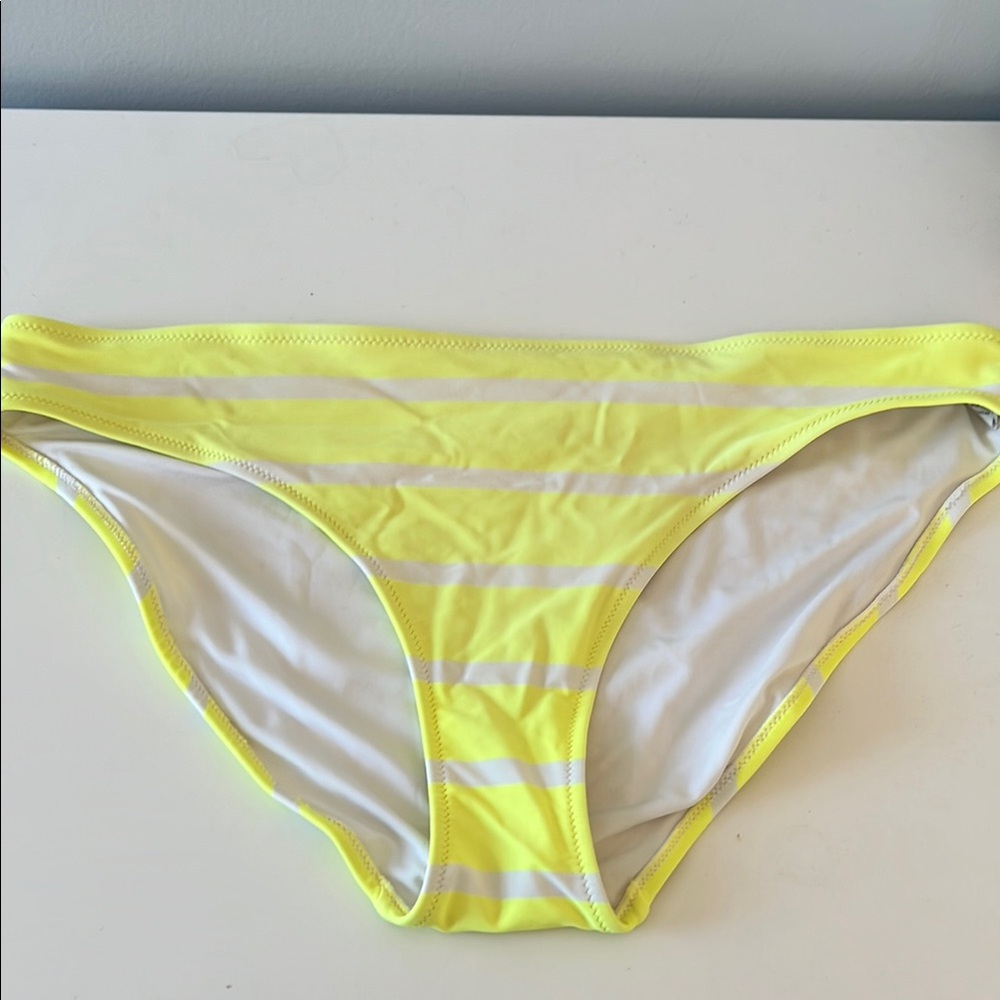 Yellow Striped Women's Swim Bottom